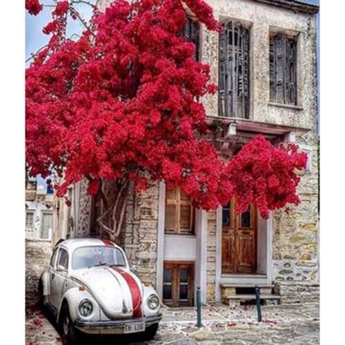 5D DIY Diamond Painting Square/Round Diamond Landscape Painting Tree Car Picture Cross Stitch Mosaic Home Decoration WG2844