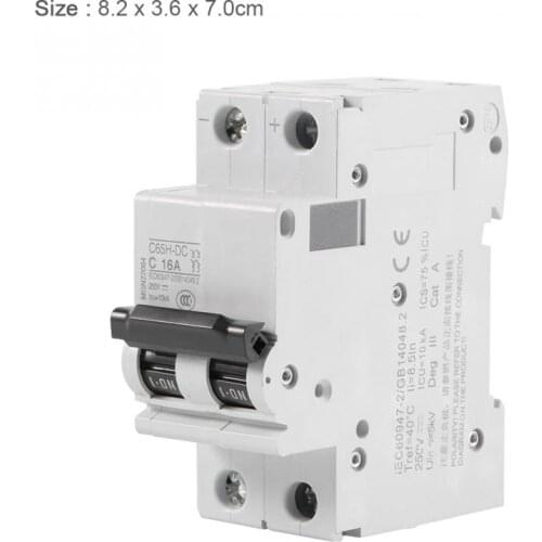 Hot 250V C65H-DC 2P Circuit Breaker Low-voltage Miniature Air Circuit Breakers Solar Energy Switch 16A 32A 63A Circuit