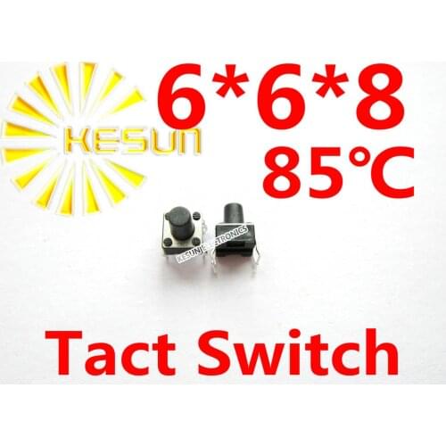 FREE SHIPPING 100PCS DIP 6X6X8 Tactile Tact Push Button Micro Switch Momentary