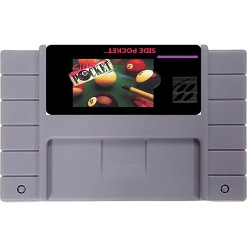 Side Pocket 16 bit NTSC Big Gray Game Card For USA Version Game Player