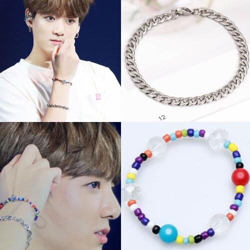 1 pc kpop Crystal Beads Bracelet Jungkook Elastic Bracelet for Women Men Handmade Jewelry bangtan boys for boys Couple