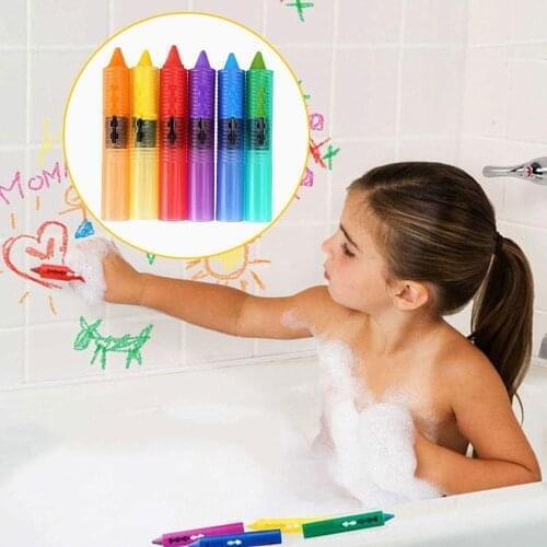 6pcs/set Childrens Washable Bathroom Crayons Kids Painting Pens Graffiti Doodle Pens For Baby Kids Bathing Bathtime Play Toys