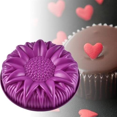 Big Size Flower Cake Mold Single Sunflower Stereo Sun Flower Oven Baking Mould Kitchen Silicone Mold Cake Decorating Tools