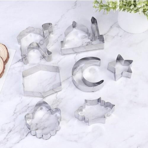 EID MUBARAK Cookie Cutter Islamic Muslim Mosques Camel Moon Star Biscuits Baking Tools Cut Mold for Ramadan Decoration