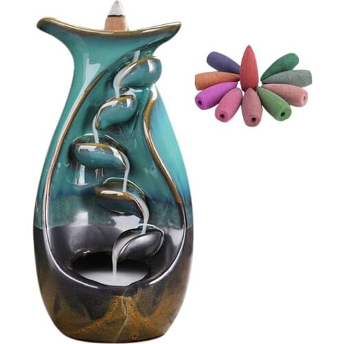 Innovative Reflow Incense Burners Ceramic Incense Holder Home Decoration For Yoga room Living room Bedroom Office and Temple
