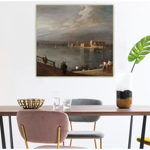 Citon Canaletto《San Cristoforo,San Michele,and Murano from the Fondamenta Nuove,Venice》Canvas Art Oil Painting Home Decoration