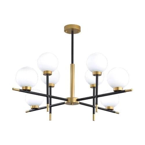 Nordic Creative Pendant Light Modern Foyer Bedroom Gold With Black Luxury Hanging Lamp Milk White Glass Ball Lampshade Droplight