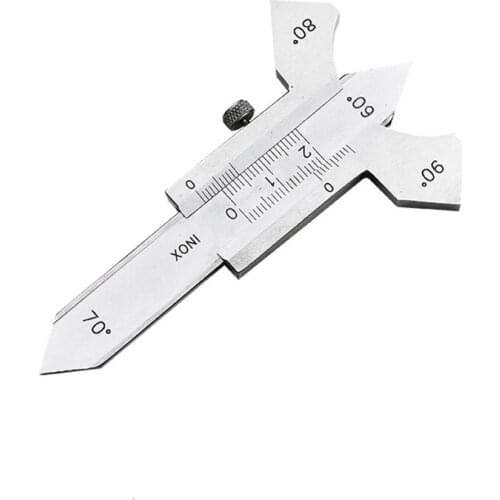 Welding Inspection Ruler Detachable Weld Gauge Seam Gap/ Fillet/ Crown Test Ulnar Ruler 60 70 80 90 Degree Angle Measure 0-20mm