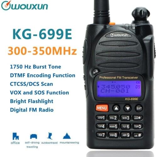 Wouxun KG-699E 300-350MHz Amateur Ham Radio IP55 Waterproof DTMF 5W 1700mAh Handheld Transceiver Two Way Radio Walkie Talkie