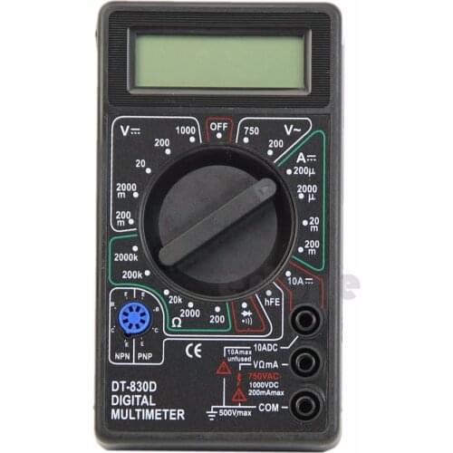 Mini LCD Digital Multimeter With Buzzer Voltage Ampere Meter Test Probe DC AC New 2019