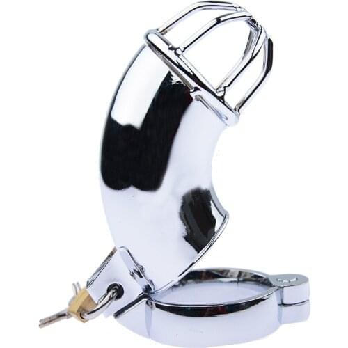 Male Stainless Steel Cock Cage Penis Ring Chastity Device Adult Belt With Stealth Cock Ring New Lock Sex Toys