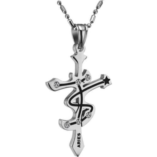 Korean Hipster Student Perso nality Tide Pendant Joker Twelve Constellations Cross Mens Necklace Pendant