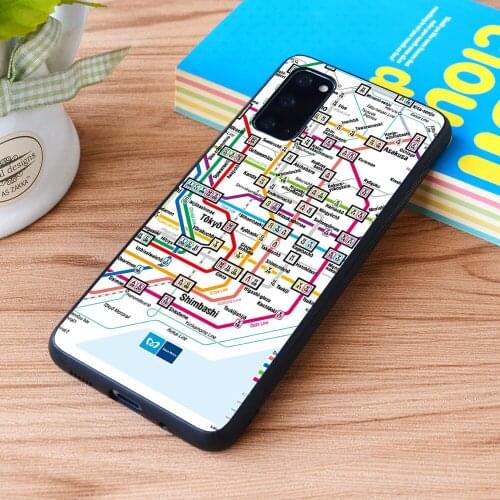 For Samsung Galaxy Tokyo Metro Map Soft TPU border Samsung Galaxy Case