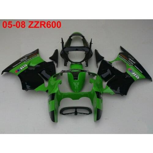 Injection molding free 7 gifts fairing kit for Kawasaki Ninja ZZR600 05-08 green black fairings ZZR600 2005-2008 OT31