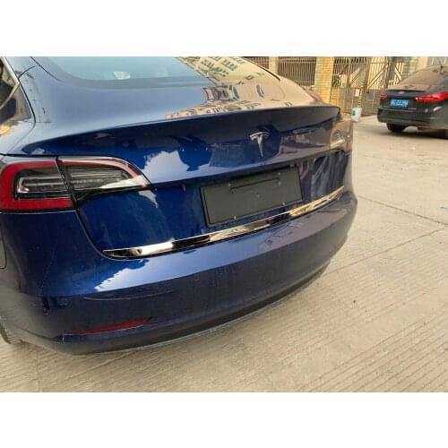 For Tesla Model 3 2018 2019 Stainless Steel Rear Trunk Lid Cover Trim Car Accessories Tailgate Boot Protection Strip Styling