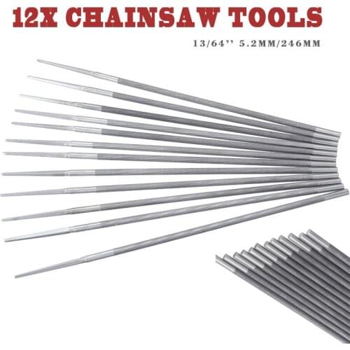 12Pcs 13/64'' Chainsaw File Round Sharpening File Sharpener Chain Saw File For 3/8" Saw Chain Woodworking File Mayitr