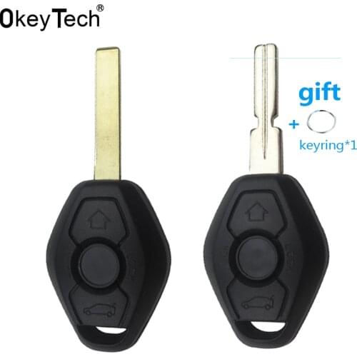 Okeytech Remote Car Key Shell Keyless Entry Fob for BMW E39 E46 E36 E34 Z3 Z4 X3 X5 3 5 Series Key blank 3 Buttons key Case