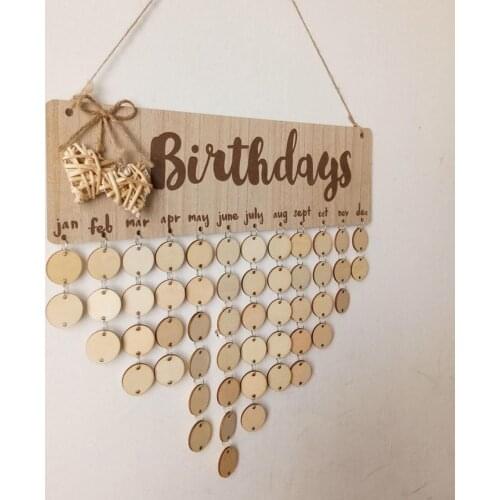 Chritsmas Birthday Special Days Reminder Board Home Hanging Decor Wooden Calendar Board Hanging Ornament New Year Decoration