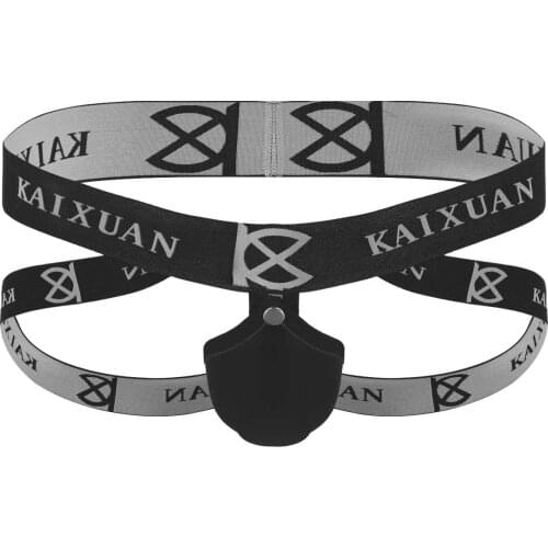 Sexy Mens Hot Low Rise Elastic Wide Waistband U Shape Sponge Bulge Pouch Open Butt Jockstrap Thong Briefs Panties Underwear