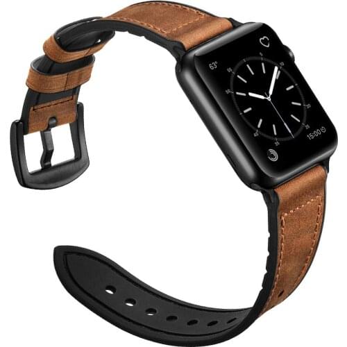 Silicone+Leather strap for Apple watch 5 band 44mm 40mm iWatch band 42mm 38mm Leather watchband bracelet Apple watch 4 3 2 1 44
