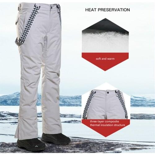 SMN Snowboard Pants Winter Keep Warm Adult Mens Outdoor Trousers Windproof Water-Resistant Breathable Anti-Cold Ski Sport Suit