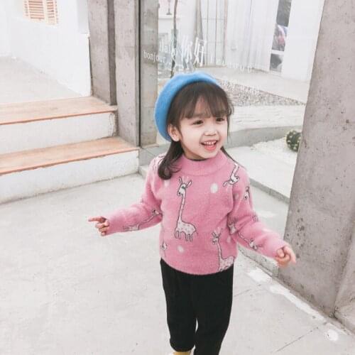 Girl Sweater Kids Baby Toddler Tops 2021 Scoop Thicken Warm Winter Autumn Wool Knitting Cashmere Christmas Children Clothing