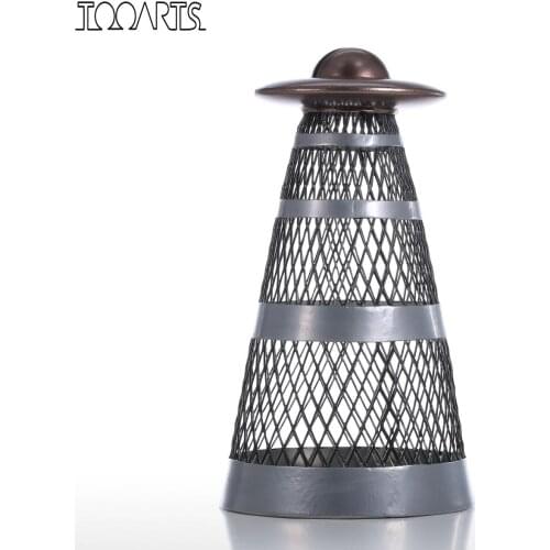 Tooarts UFO Money Bank Iron Handmade UFO Shape Coin Bank Practical Craft Home Decoration Gift Saving Box Piggy Bank Saving Money