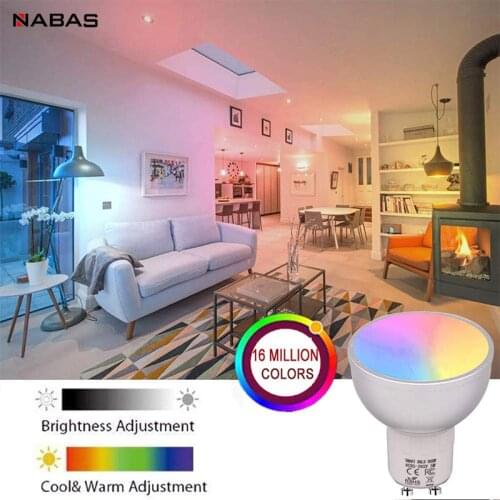 NABAS Smart WiFi Light Bulb 6W RGB Magic Light Bulb Lamp Cup GU10/E27/GU5.3 Compatible with Alexa and Google Home