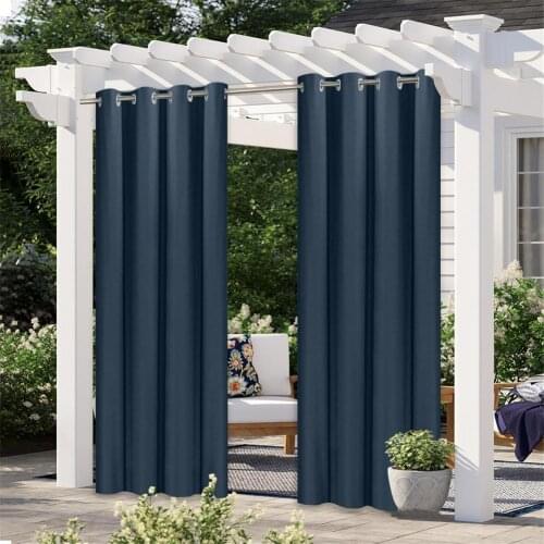 2 Panel Waterproof Pergola Outdoor Curtain for Garden Patio Full Blackout Curtains Bedroom Living Room Bath Room Panel Drape