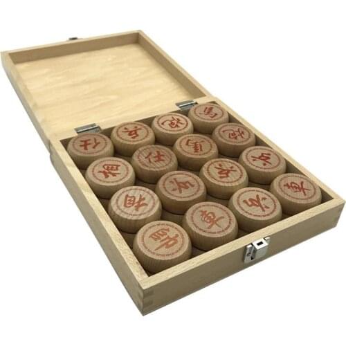 High-quality Chinese Chess Game Set Solid Wood Chess Pieces Traditional Boutique Beech Chess Pieces Puzzle Game Entertainment