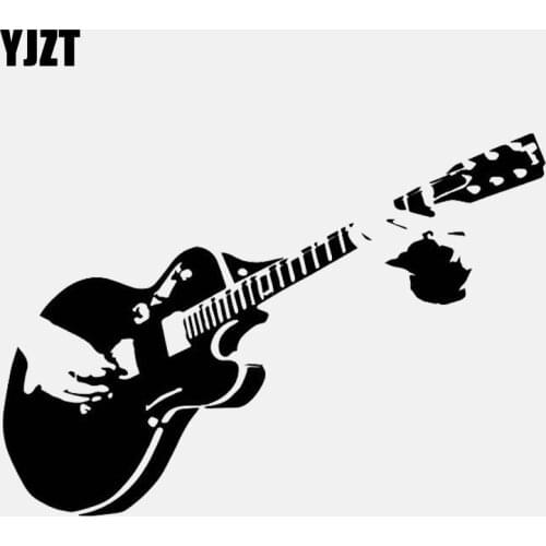 YJZT 13.5CM*9.5CM Personalized Rock Music Guitarist Vinyl Decoration Car Sticker C22-0642