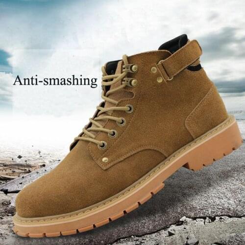 Safety Shoes Cap Breathable Steel Toe Light Safety Shoe Boots Man Work Shoes Waterproof Footwear Wear-resistant Anti-slip DXZ034
