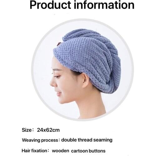 Women’s microfiber double-layer thick super absorbent quick-drying headscarf, used for drying curly, long and thick hair