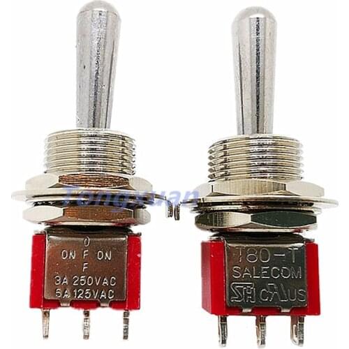 1pc SH T8013-Z1 12mm ON-OFF-ON SPDT 3Pin 3Position Maintained Toggle Switch Large Long Handle 3A 250VAC/5A 125VAC