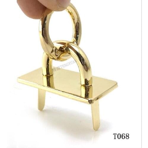 10pcs/lot) Luggage and handbag hardware accessories Zinc alloy spring ring lock seat Bag with chain link ring