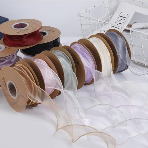 10 Yards Color Fishtail Yarn Ribbon Bouquet Packing Material Fresh Flowers Baking Overwrap Ribbon Wave Chiffon Yarn Gift Strap