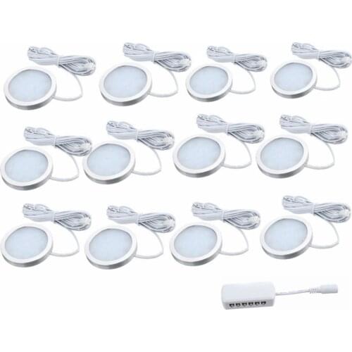 12pcs 12V Car Interior White LED Spot Roof Light White Light 2.5W Reading Lamp For VW T4 T5 Camper Van Caravan Motorhome