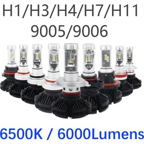2PCs H4 Car Headlight Bulb X3 H1 H3 9003 HB2 H7 H8 H9 H11 9005 9006 Light High & Low Beam 6000 Lumen 8000K Car Headlamp H4
