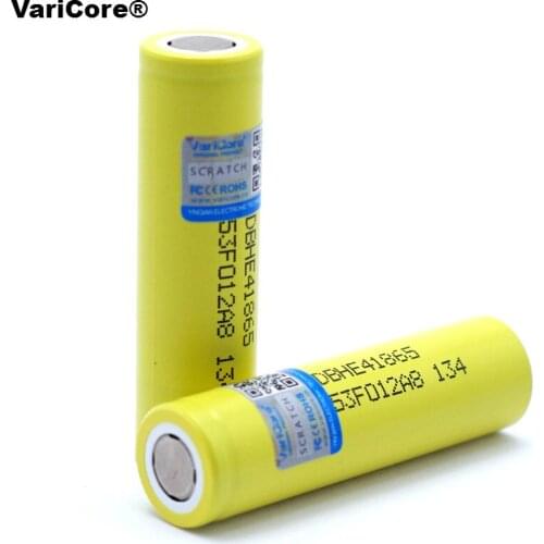 2pcs/lot VariCore Original 18650 HE4 3.6V Rechargeable Battery 2500mAh 20A high drain HE4 Power battery cigarette tools