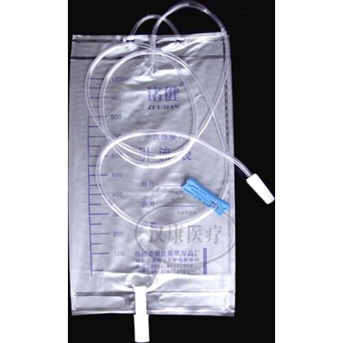25pcs Disposable drainage bag lengthened tube urine bag set anti-black flow tube