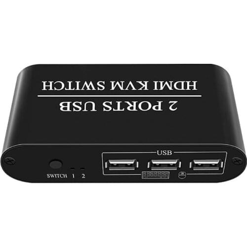 28EA Multifunctional 4K High Definition HDMI-compatible KVM Switch 2-Port USB Manual Switcher Box Keyboard Mouse Splitter