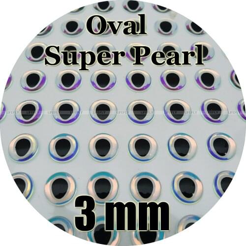 3mm 3D Super Pearl (Oval Pupil White Circle) / Wholesale 450 Soft Molded 3D Holographic Fish Eyes, Fly Tying, Jig, Lure