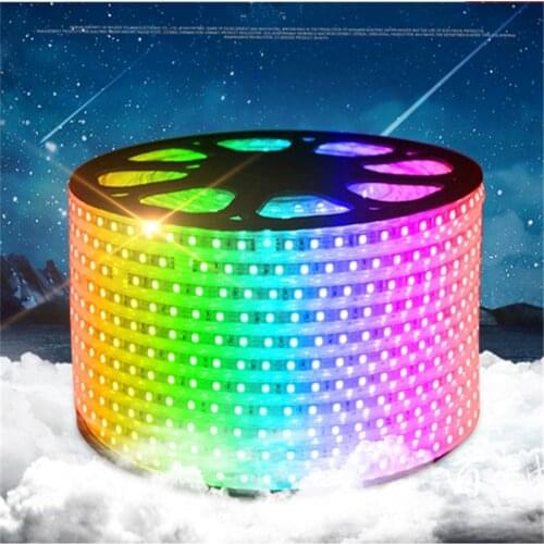 5-15m/roll 110V input 16 colors RGB ,high brightness 60led/m IP65 water proof 5050 LED strip with remote controller