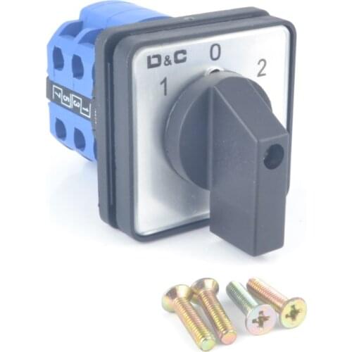 660V 20A Rotary Changeover Switch 8 terminals 3 Positions 1-0-2 Cam Switch