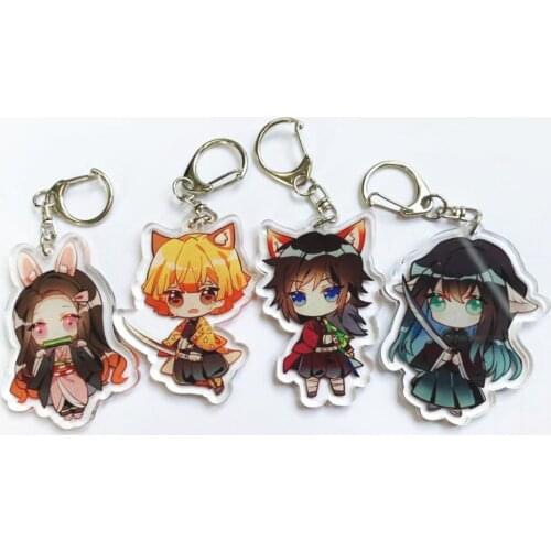 Anime Demon Slayer: Kimetsu no Yaiba Kamado Tanjirou keychain Keyring Strap wallet phone mobile key belt new gift hot limited