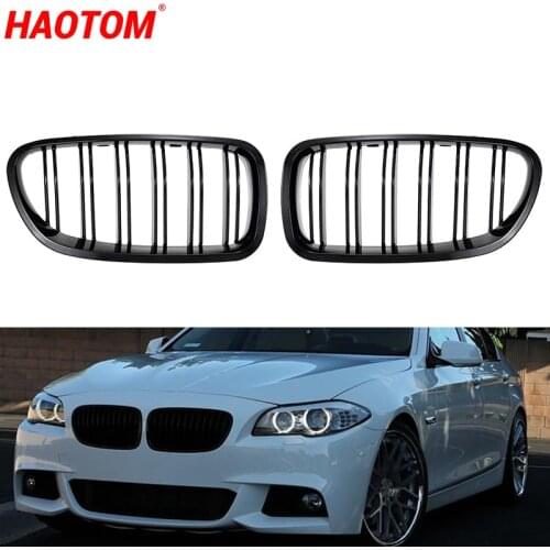 Car Front Bumper Racing Grille Wide Kidney Grille Grill For BMW 5 Series F10 F11 520d 530d 540i 528i 535i M5 Dull Polish Gloss