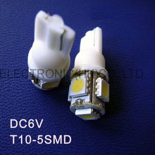 High quality DC6.3V 6V T10 W5W 194 168 501 Wedge Led Warning Singal,Indicating Lamp,Instrument Light free shipping 20pcs/lot