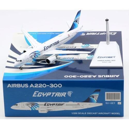 1:200 Alloy Collectible Plane Gift JC Wings LH2232 Egyptair "Star Alliance" Airbus A220-300 Diecast Aircraft Jet Model SU-GEY