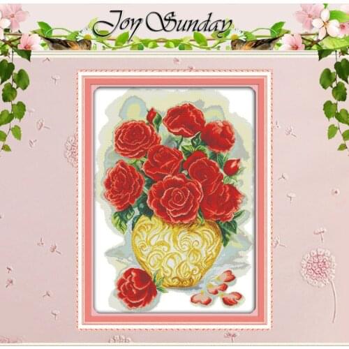 Beautiful Roses (2) Counted Cross Stitch 11CT 14CT Cross Stitch Set Wholesale Flower Cross-stitch Kit Embroidery Needlework