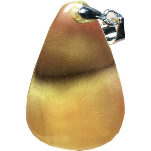 Top Natural Yellow Amber Pendant Jewelry For Woman Man Crystal Silver 26x17x5mm Beads Water Drop Stone Necklace Pendant AAAAA